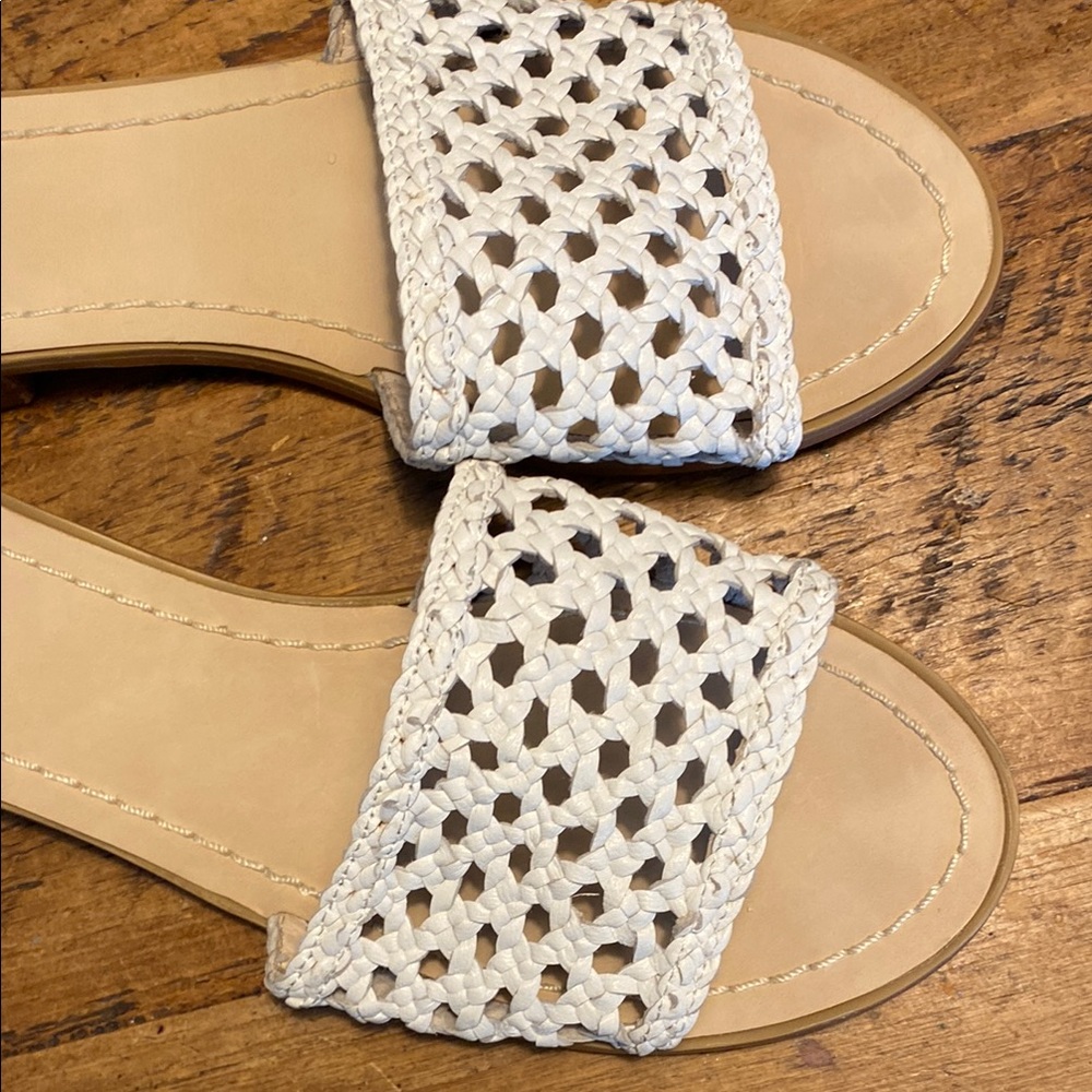 Kate Spade White Woven Slide Sandals - Picture 3 of 9